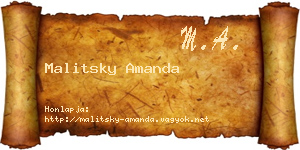 Malitsky Amanda névjegykártya